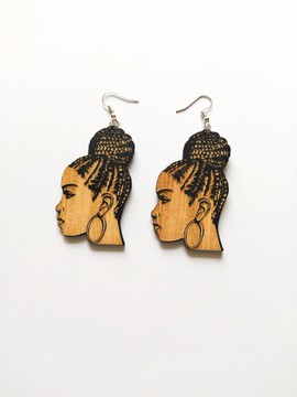 Boucles d'oreilles femme africaine natée