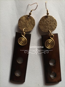 African brass earrings, brass jewelry
