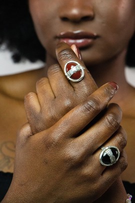 Bague argent touareg « ZENNA » noire