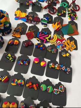 5 sets Ankara African print hoops, African print, African earrings,