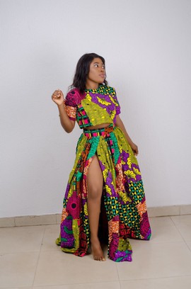 African print top and maxi skirt, African clothing for women,Ankara crop top and skirt