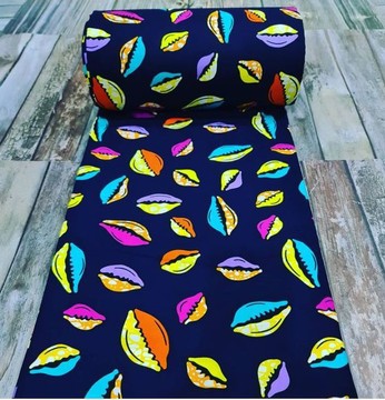 Cowry colorful Ankara wax, pure cotton,6yards