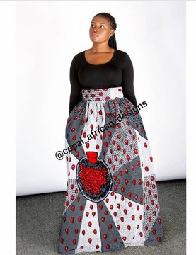 Ngozi African Maxi Skirt, Black Maxi Skirt