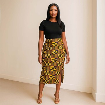 African Tribal Print Skirt Kente – Bold Fit for Modern Women