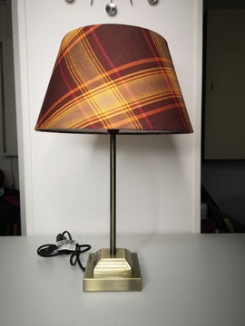Medium Brown Madras Lampshade Handmade