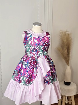 Robe Amara en tissu wax africain | Robe pour occasion spéciale pour enfant