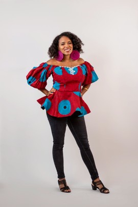 Eno Peplum Top |Ankara Top| Ankara 2024 trending Style|Gift For Her