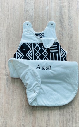 Personalized sleeping bag in bogolan - embroidery - personalized baby gifts