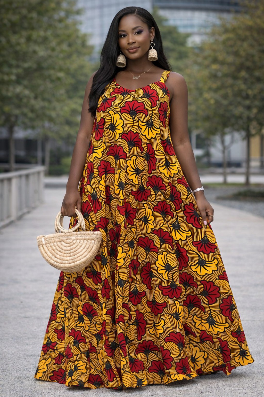 chinese dress ladies Ankara Maxi Dress with Pockets for Curvy bodies main image 0