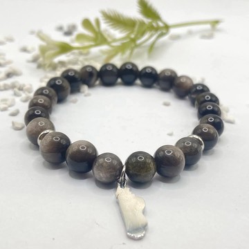 Bracelet Œil d'aigle 🦅🩶 / pierre naturelle/Madagascar