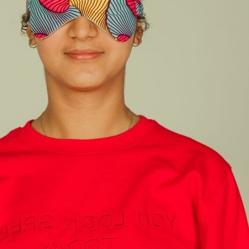 Masque De Sommeil Confort Tissue En Wax Kaléidoscope Réversible Fabriqué à La Main