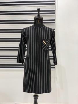 Black striped kaftan