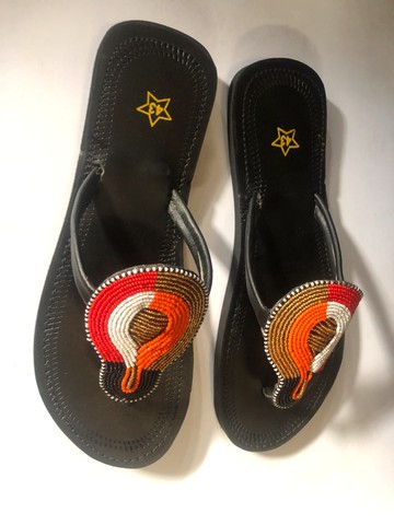 Sandales perlées/ sandales Maasai en cuir/sandales de plage/cadeau pour elle/sandales de maternité