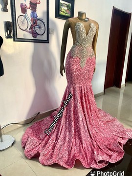 Pink Sexy Prom Wedding dress, exquisite wedding dress, shimmery dresses, reception gown
