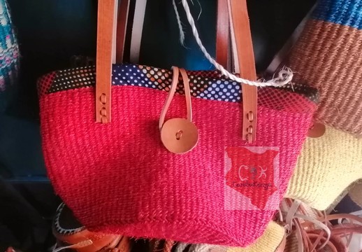 Red Tote Bag, Sisal Handbags, African Handbag, Handmade Handbag
