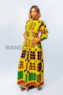 Multicoloured Ankara Maxi Dress, Ankara Dress, Ankara Kaftan, African Kaftan Dress