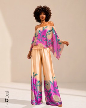 Magnifique Ensemble pantalon large et sa tunique assortie