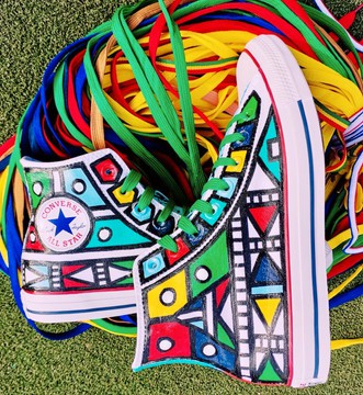 Baskets montantes Ndebele (UNISEXE)