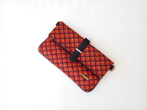 Black flower branded pouch