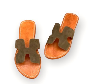 Sandale en cuir véritable haute qualité fait main mode femme