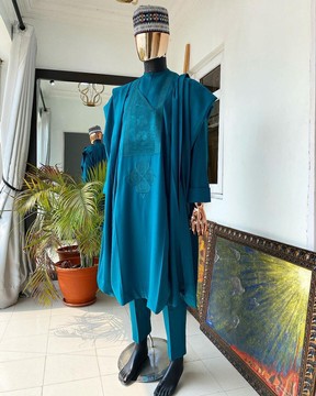 An Emerald Green Agbada with buba &amp; Soro