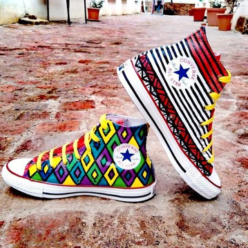 Baskets montantes fusion du patrimoine zoulou et xhosa (UNISEXE)
