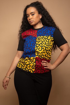 “Abidjan” unisex cotton and wax t-shirt