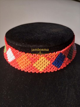 Masai|Zulu beaded choker necklace|unique|modern beaded necklace|tribal necklace