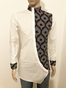 Mao collar tunic white