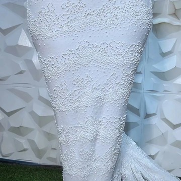 White Lace Fabric,Beaded Fabric, Floral Dress Fabric-Summer Fabric, Sequin Dress Fabric,(5 yards)