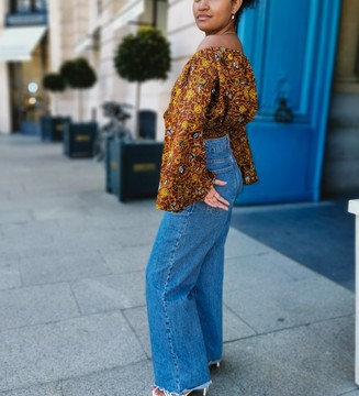 TOP African fabric bardot