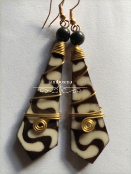 African brass earrings, brass jewelry