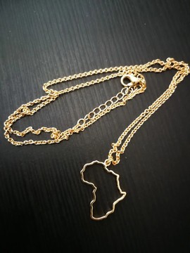 Gold Simple and chic african map necklace