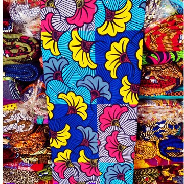 Tissus Wax Ankara 6 yards pur coton "fleurs de mariage "