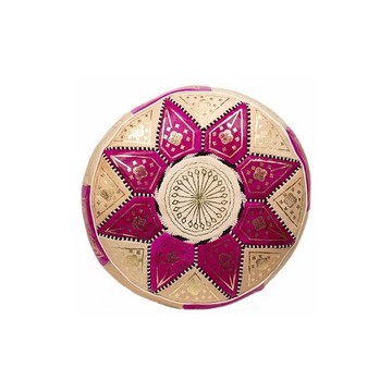 Pouf en vrai cuir naturel Rose pour salon