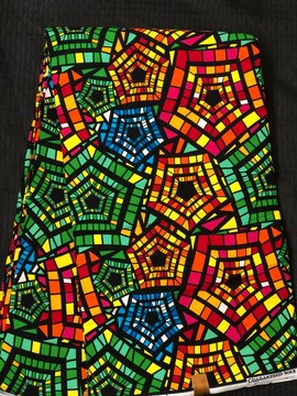 African Wax fabrics 100% cotton 50 cm "stained glass"