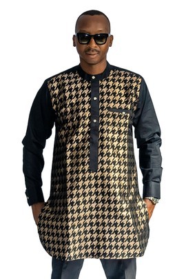 Half Collar Dress Shirt, African Men Shirt, African Clothing, Wandizi Shirt