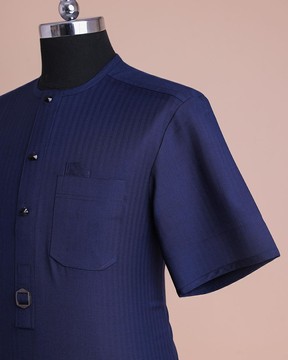 A Light blue,invisible herringbone stripe, jorgecarli, front flap Kaftan