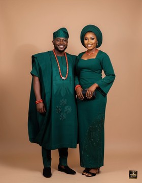 Couples Handwoven Aso-oke Aso Ebi set