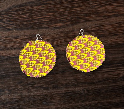 Wax disc earrings