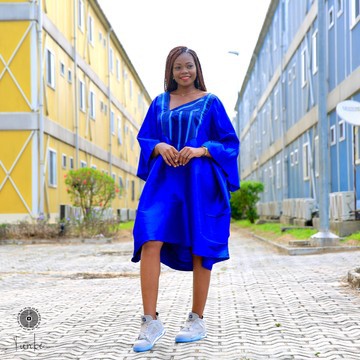 ORIRE midi dress, blue