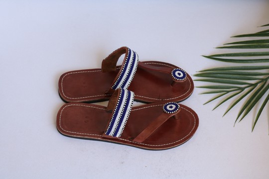 Masai Beaded sandals, African  sandals, Women Sandals, Leather sandals, Boho sandals, Beach sandals