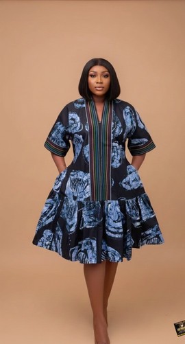 Indigo Héritage mini évasée ajustée