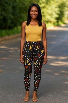 Legging africain pour femme | Imprimé bogolan