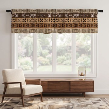 African Mudcloth Essence Curtain Valance | African Window Styling | Bynelo