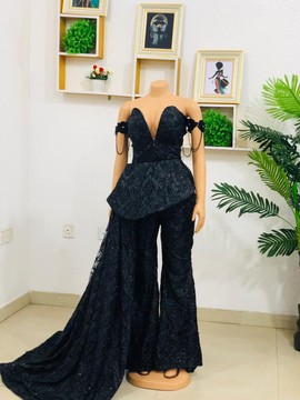 Tara black sequin jumpsuit