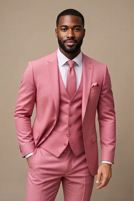 Costume trois pièces rose poudré