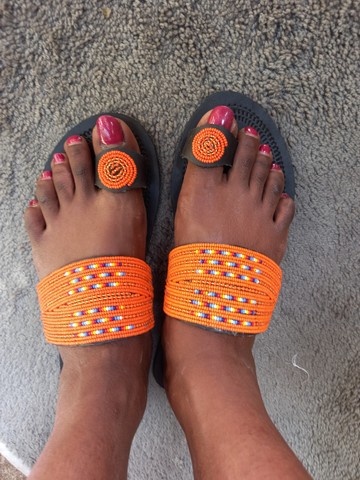 Female sandals, African sandals, Masai sandals, Beaded sandals