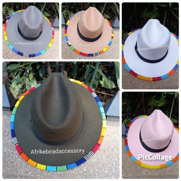 5 Fashion fedora, beaded fedora, African Fedora, edged fedora, summer hats
