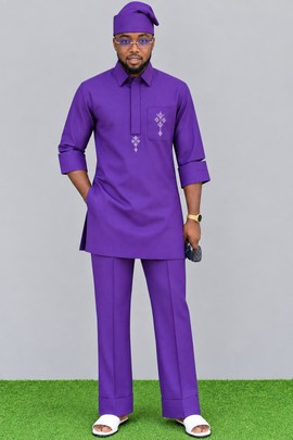Vêtements africains pour hommes de Tolu / costumes de mariage / Dashiki / chemise pour homme / costume pour homme à broderie numérique.